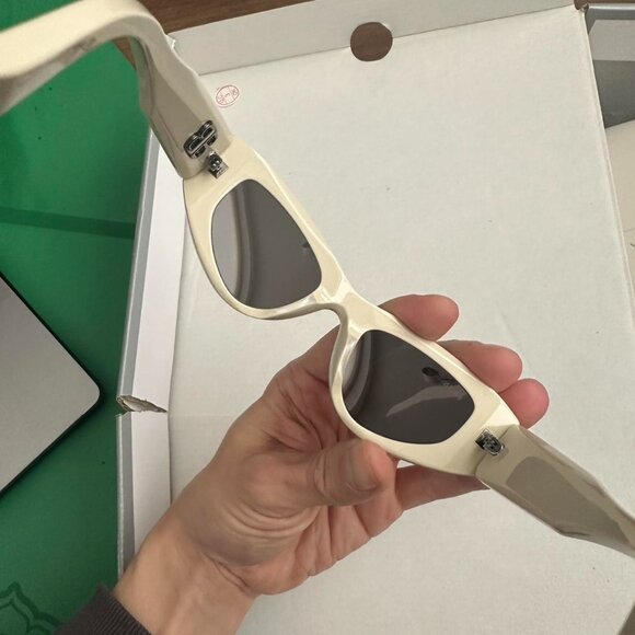 Balenciaga Cream and White Sunglasses